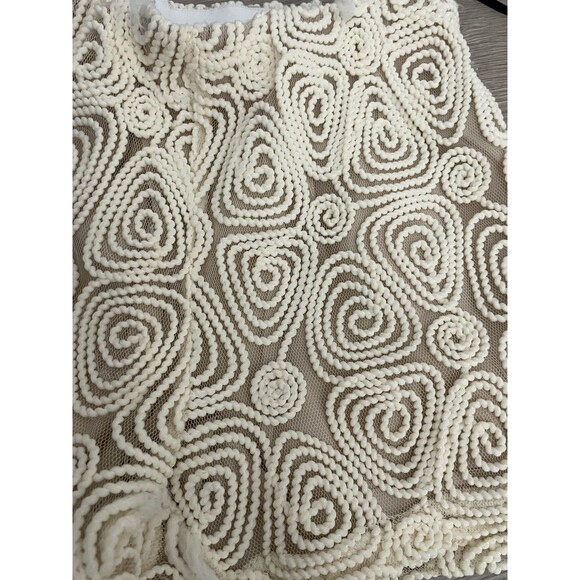 Cream Lace Shorts with mesh underlay size small boho festival romantic - Picture 2 of 6